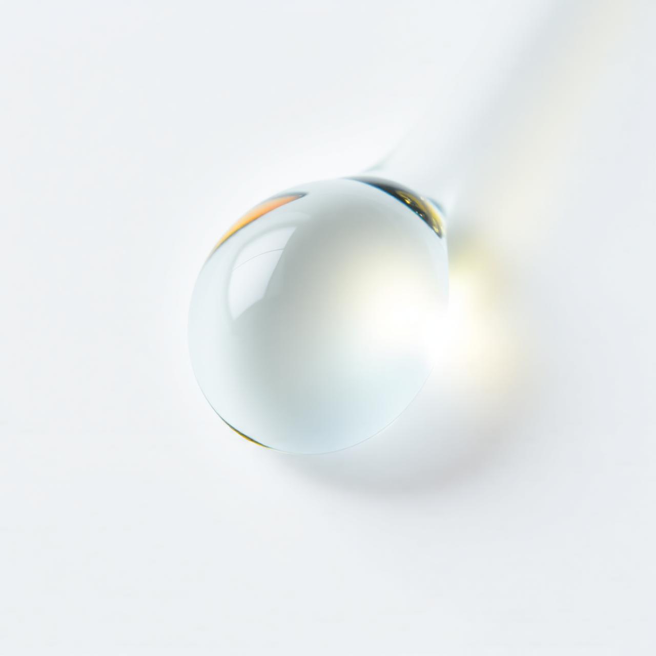 Water droplet refracting light